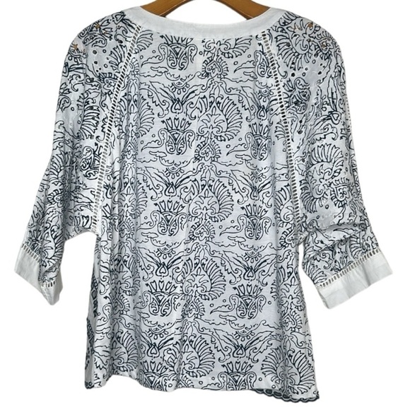 NWOT Anthropologie Maeve Ester Eyelet Top Scalloped Hem Embroidered Size Small - Picture 7 of 17